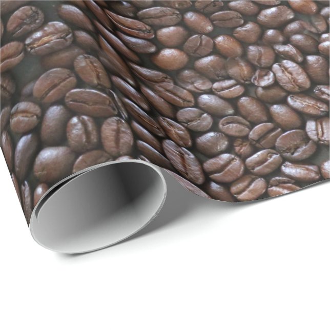 KAFFEBÖNOR MÖNSTER PRESENTPAPPER (Rullad Hörn)