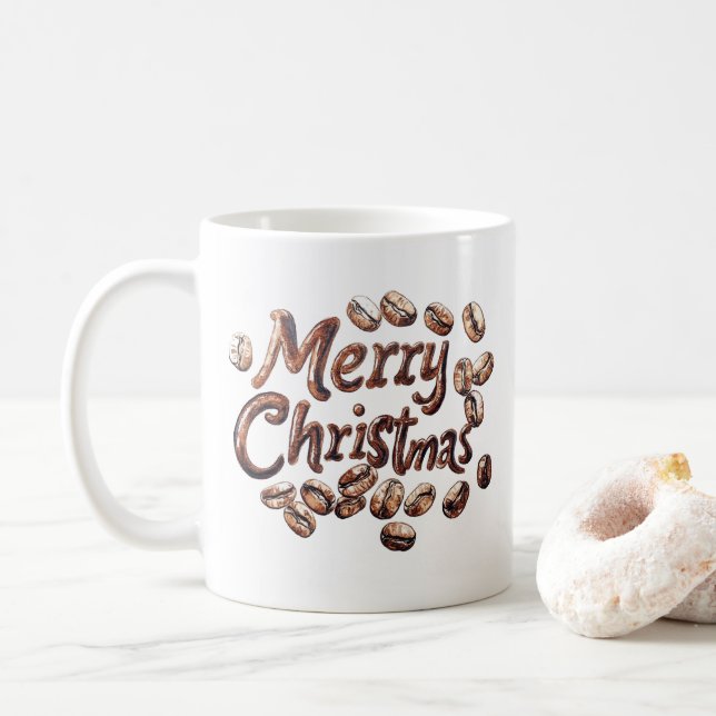 Kaffebönor och God jul Kaffemugg (Med munk)