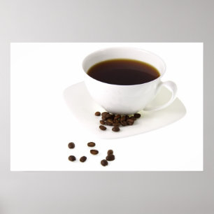 Kaffebönor och kaffe poster