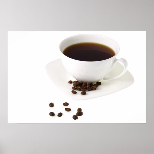 Kaffebönor och kaffe poster (Framsidan)