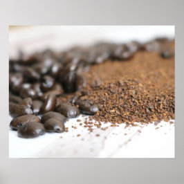 Kaffebönor och kaffeodlingar på Bord 16 x 20 Poster