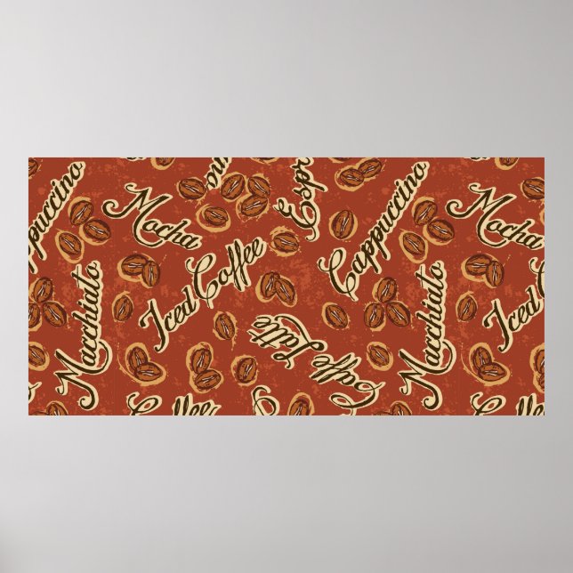 Kaffebönor och typografiskriven sjöman av grunge poster (Framsidan)