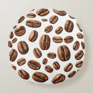 Kaffebönor Överallt Rund Kudde