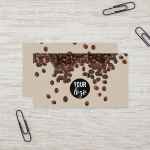 Kaffebönor Professionell Business Logotyp Visitkort