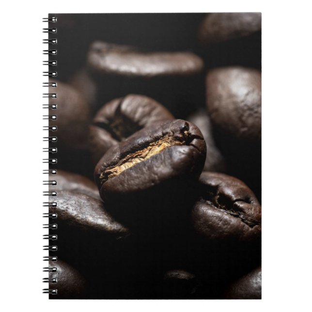 Kaffebönor, rostade matkaffe anteckningsbok (Framsidan)
