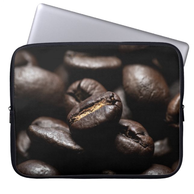 Kaffebönor, rostade matkaffe laptop fodral (Framsidan)
