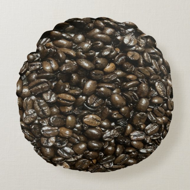 Kaffebönor Rund Kudde (Framsidan)