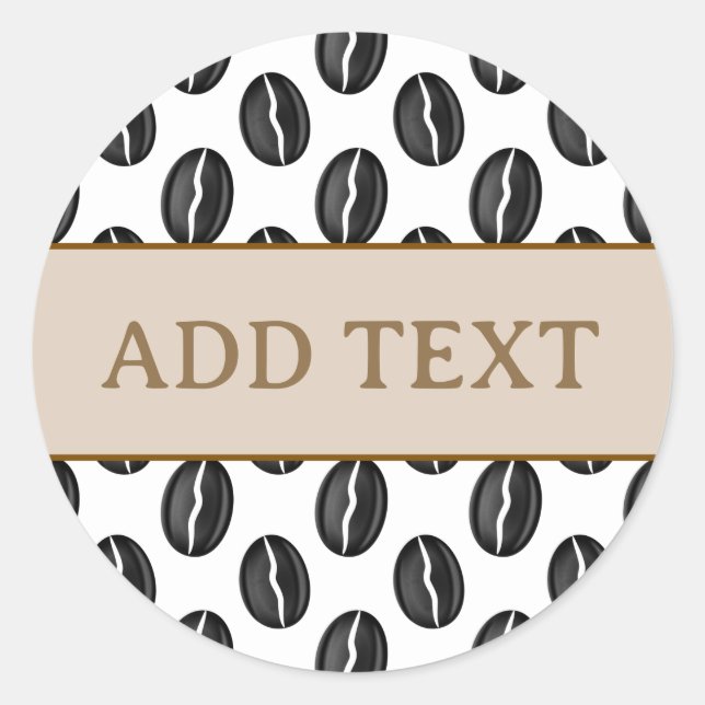 Kaffebönor Runt Klistermärke (Framsida)