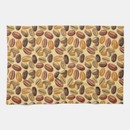 Kaffebönor Rustic Vintage Mönster nr 2 Kökshandduk