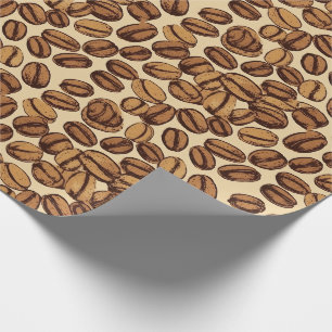 Kaffebönor Rustic Vintage Mönster nr 4 Presentpapper