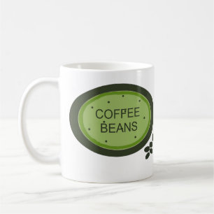 Kaffebönor skylt kaffemugg