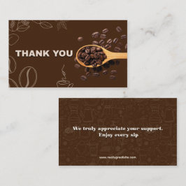 Kaffebönor Tacksamhetskort Mörkbrun Visitkort