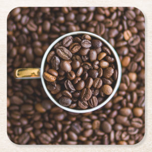 Kaffebönor underlägg papper kvadrat