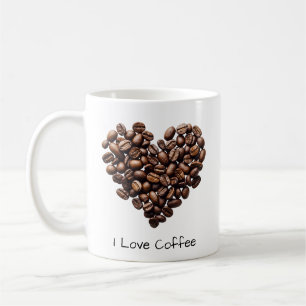 Kaffebönornas hjärtform Mugg, Kärlek kaffedesign Kaffemugg