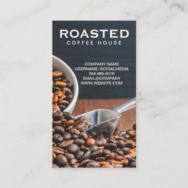 Kaffebönornas skop visitkort (Framsida)