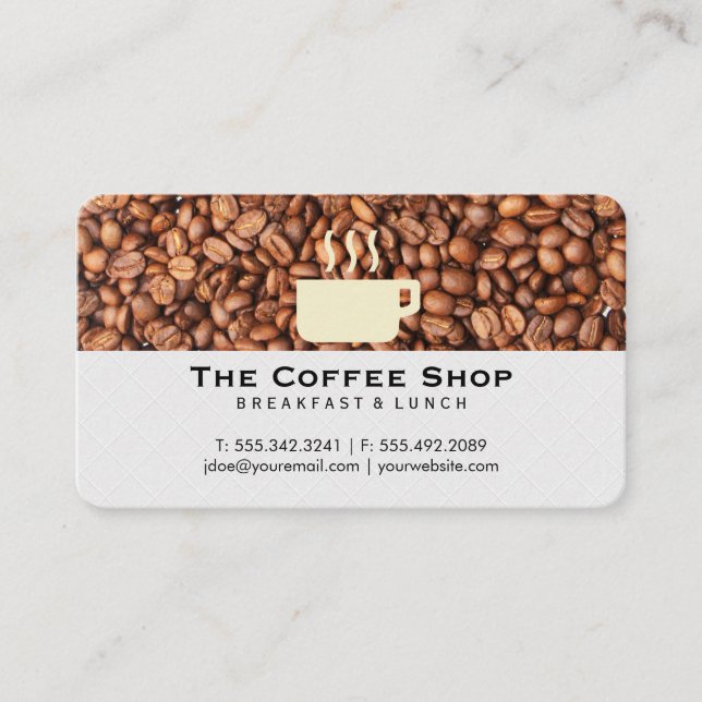 Kaffebönshög | Kaffe Koppen Logotyp Visitkort (Framsida)