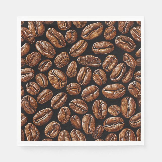 Kaffebönsmönster Pappersservett (Framsidan)