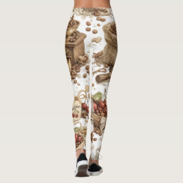 Kaffebönsmönstrade Leggings
