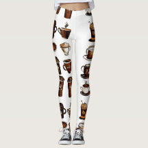 Kaffebönsmönstrade Leggings