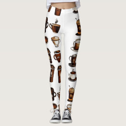 Kaffebönsmönstrade Leggings