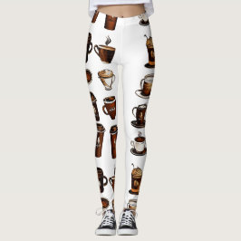 Kaffebönsmönstrade Leggings
