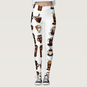 Kaffebönsmönstrade Leggings