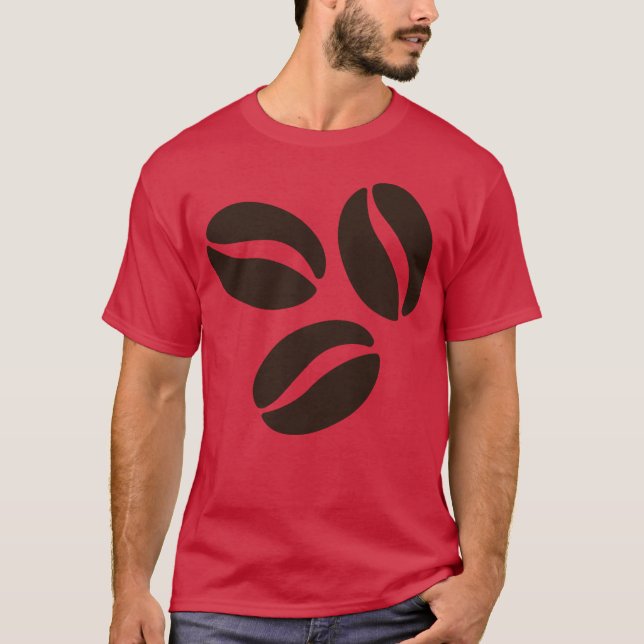 Kaffebönssilhuettduo vänner t shirt (Framsida)