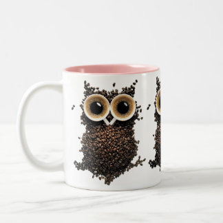 Kaffebönsuggla konst Två-Tonad mugg