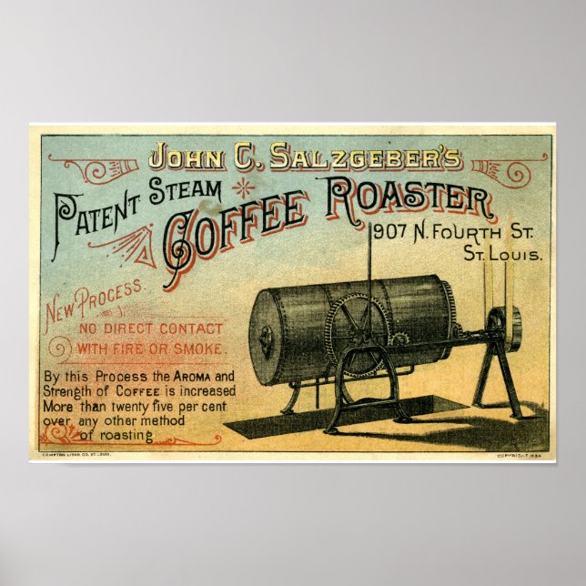 Kaffebrännare 1884 Reklamkort Poster (Framsidan)