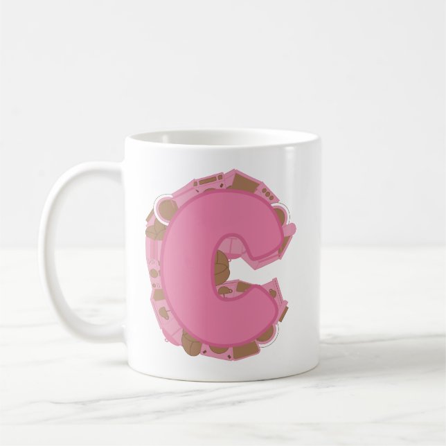 Kaffebrev C: Monograminitial  Kaffemugg (Vänster)