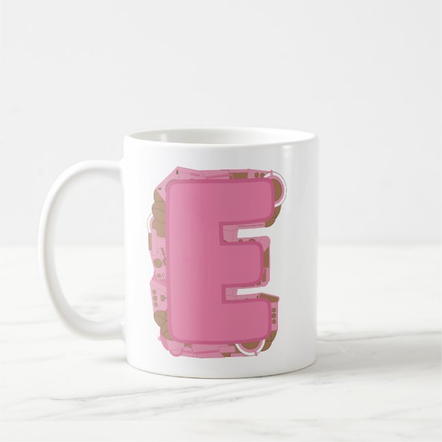 Kaffebrev E: Monograminitial  Kaffemugg (Vänster)