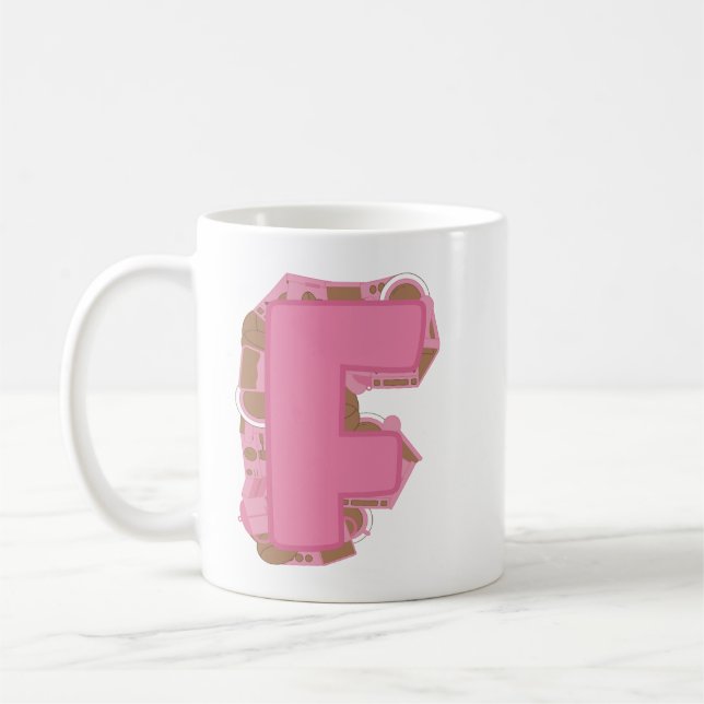 Kaffebrev F: Monograminitial  Kaffemugg (Vänster)
