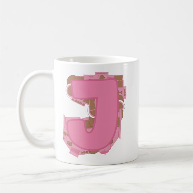 Kaffebrev J: Monograminitial  Kaffemugg (Vänster)