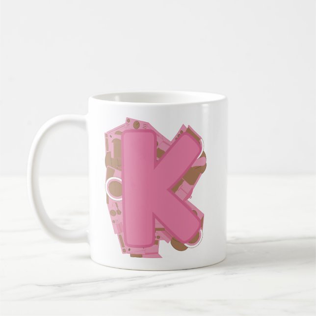 Kaffebrev K: Monograminitial  Kaffemugg (Vänster)