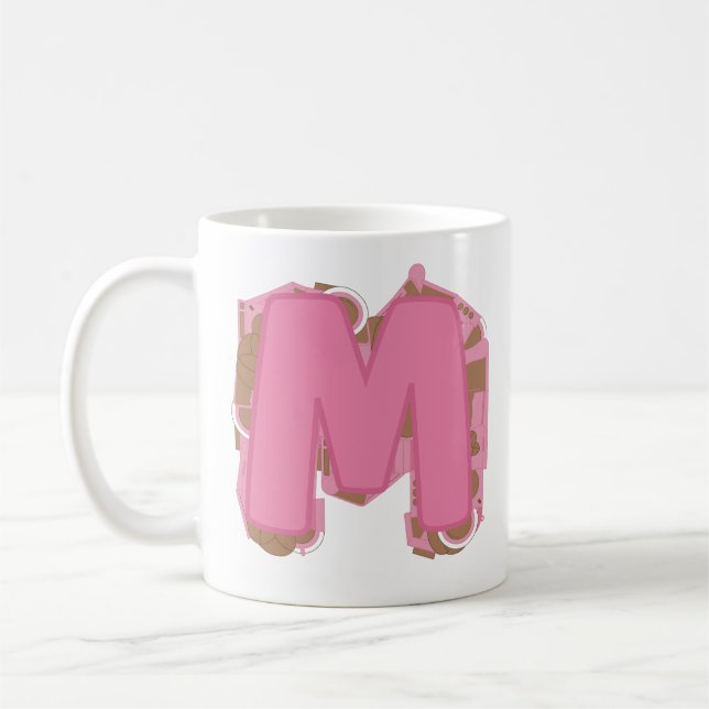 Kaffebrev M: Monograminitial  Kaffemugg (Vänster)