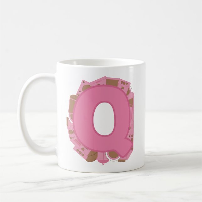 Kaffebrev Q: Monograminitial  Kaffemugg (Vänster)