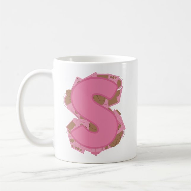 Kaffebrev S: Monograminitial  Kaffemugg (Vänster)