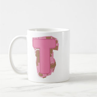 Kaffebrev T: Monograminitial Kaffemugg