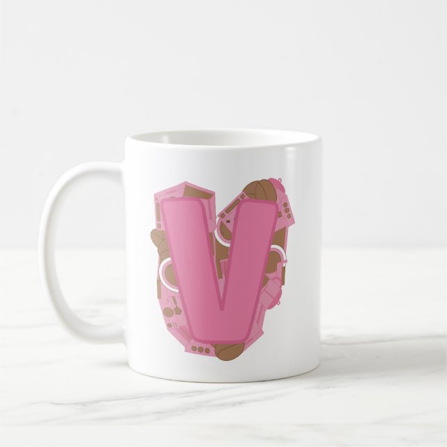 Kaffebrev V: Monograminitial  Kaffemugg (Vänster)