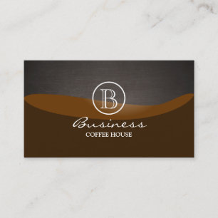 Kaffebruntet vinkar Monogramslätten Visitkort