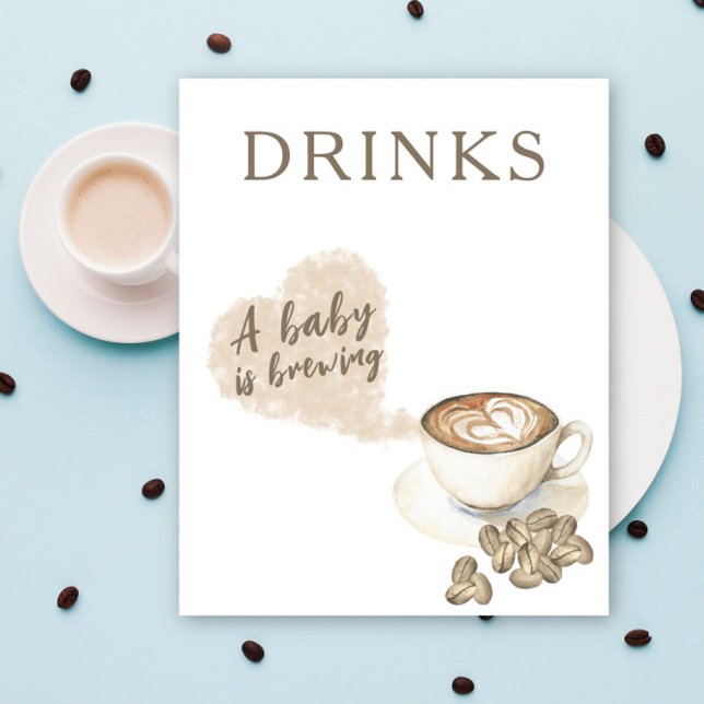 Kaffebryggande baby shower drycker poster (Skapare uppladdad)
