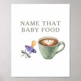 Kaffebryggning baby shower Baby mat spel Poster