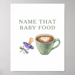 Kaffebryggning baby shower Baby mat spel Poster