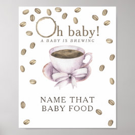Kaffebryggning baby shower Baby mat spel Poster