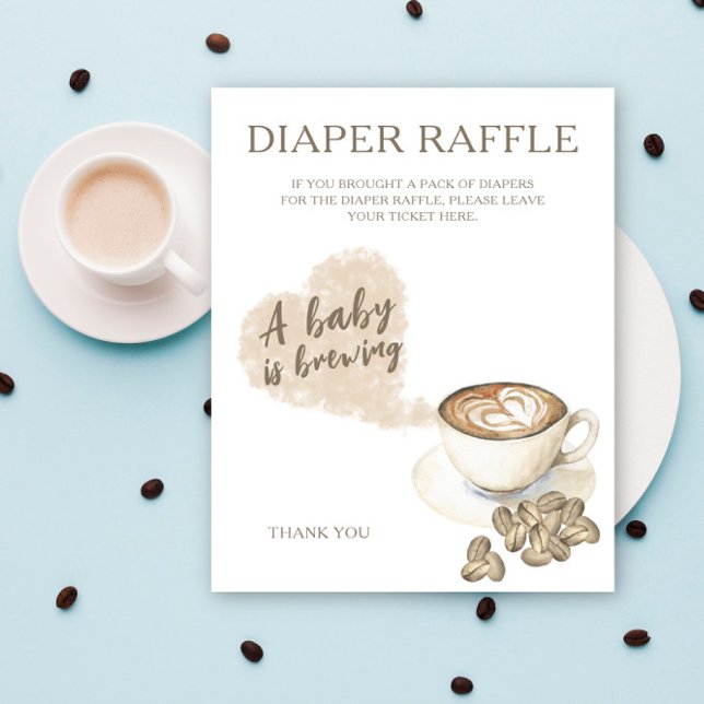 Kaffebryggning baby shower - blöjlotteri affisch (Skapare uppladdad)