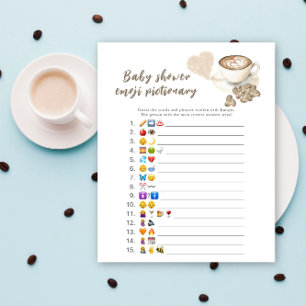 Kaffebryggning baby shower Emoji bildspel