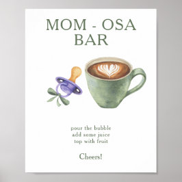 Kaffebryggning baby shower Momosa bar Poster