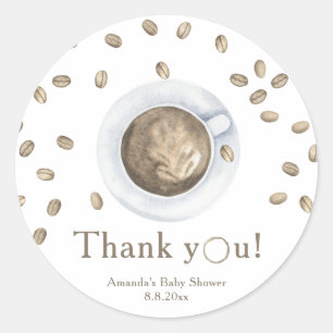 Kaffebryggning Baby shower Tack Runt Klistermärke