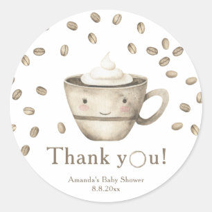 Kaffebryggning Baby shower Tack Runt Klistermärke