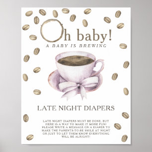 KAFFEBRYGGNING - Sängvätningsspel sent på natten Poster